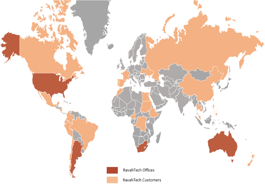 RAVAH global presence map